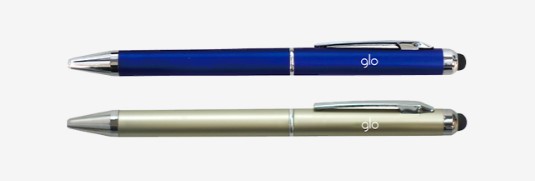 glo™のロゴが入ったオリジナルのタッチペン付ビジネスペン